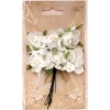 Kwiatki materiałowe 3cm ,6 szt  białe .  Kod towaru: K746-00