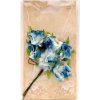 Kwiatki materiałowe 3cm ,6 szt  niebiesko-białe .  Kod towaru: K746-30
