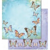 Papier do scrapbookingu :Motyle - tonacje błękitno-liliowe . Opakowanie 5 arkuszy 30.5x30.5 cm.  Kod towaru : UR70300073