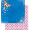 Papier do scrapbookingu :Motyle - tonacje niebiesko-różowe . Opakowanie 5 arkuszy 30.5x30.5 cm.  Kod towaru : UR70300076