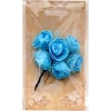 Róże z pianki z siateczką  3cm , 6 szt niebieskie .  Kod towaru: K745-30