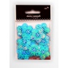 Aplikacje materiałowe - kwiaty niebieskie opalizujące z kryształkiem wielkość 30 mm. Kod towaru : AP-303