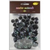 Pompony glitter czarne (15-25mm), 30 szt