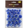 Pompony glitter niebieskie (15-25mm), 30 szt