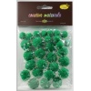 Pompony glitter zielone (15-25mm), 30 szt
