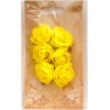 Róże z pianki z siateczką  3cm , 6 szt żółte .  Kod towaru: K745-14