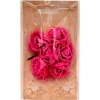 Róże z pianki z siateczką  3cm , 6 szt różowe .  Kod towaru: K745-23