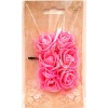 Róże z pianki z siateczką  3cm , 6 szt  j.różowe .  Kod towaru: K745-26